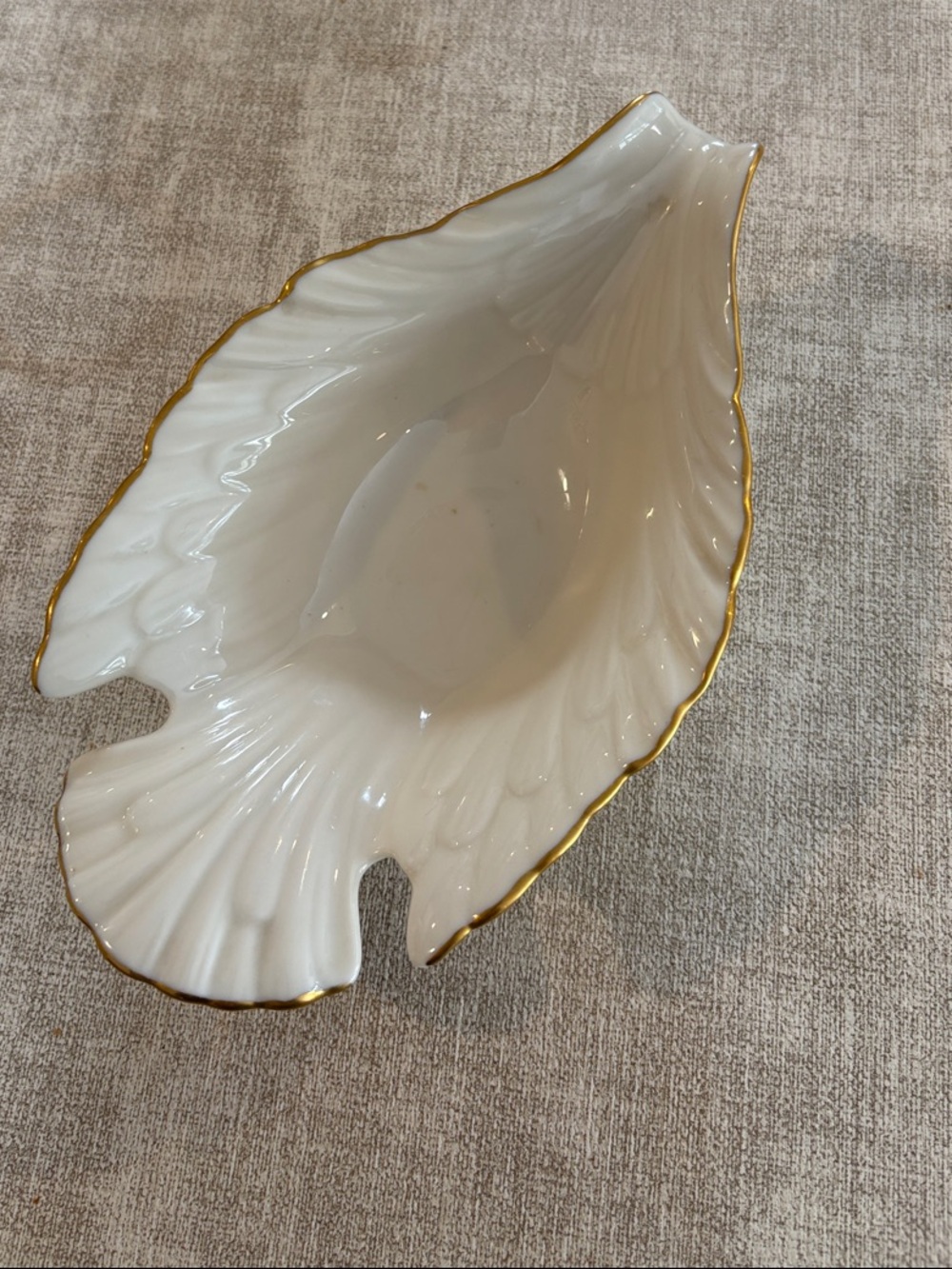 Lenox White Porcelain Candy/Trinket Dish with Gold Rim